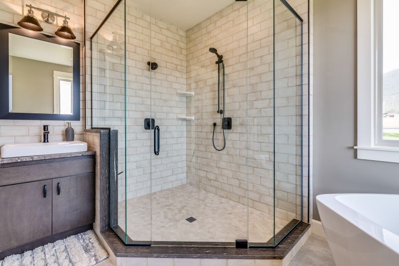 Contemporary Shower with Glass Doors